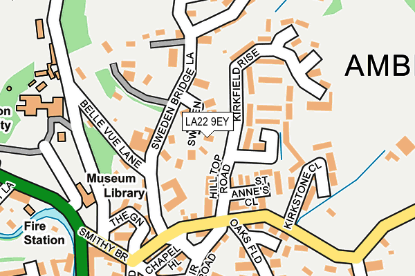 LA22 9EY map - OS OpenMap – Local (Ordnance Survey)