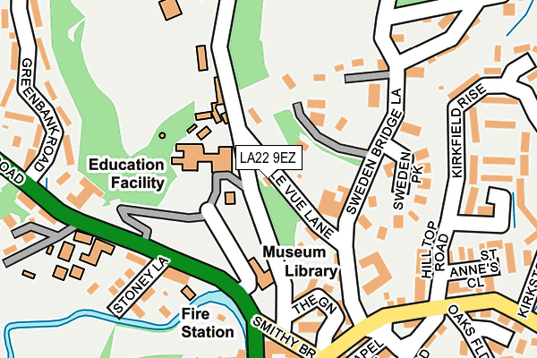 LA22 9EZ map - OS OpenMap – Local (Ordnance Survey)
