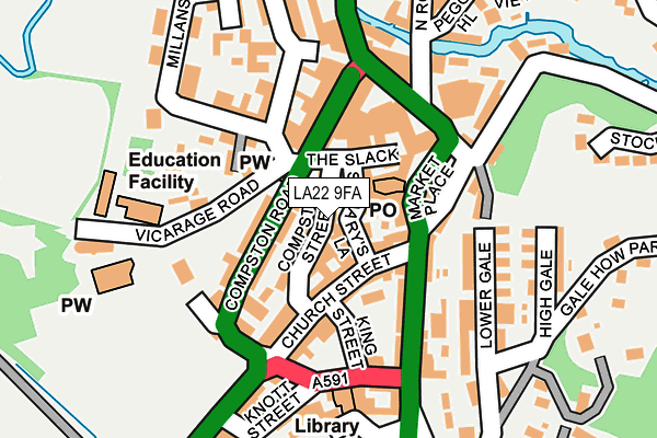 LA22 9FA map - OS OpenMap – Local (Ordnance Survey)