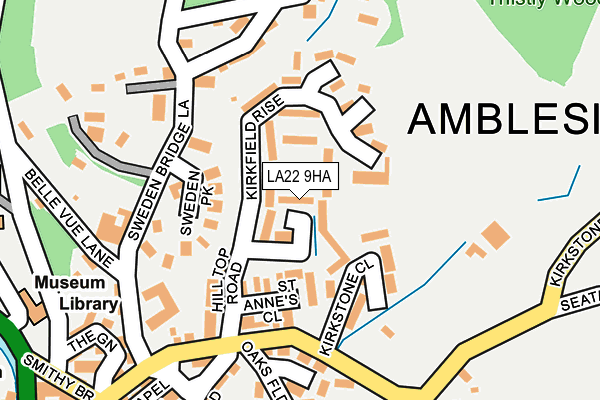 LA22 9HA map - OS OpenMap – Local (Ordnance Survey)