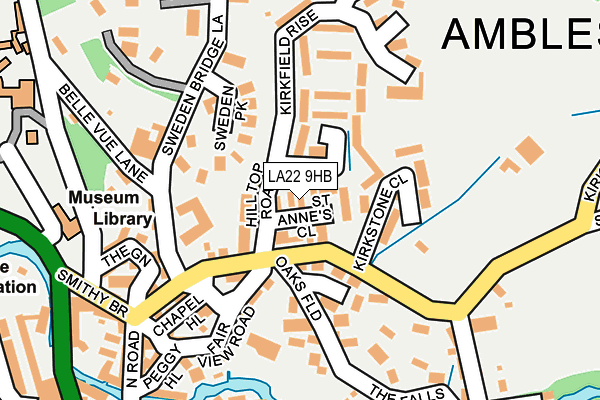LA22 9HB map - OS OpenMap – Local (Ordnance Survey)
