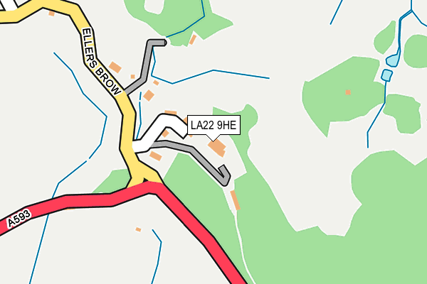 LA22 9HE map - OS OpenMap – Local (Ordnance Survey)