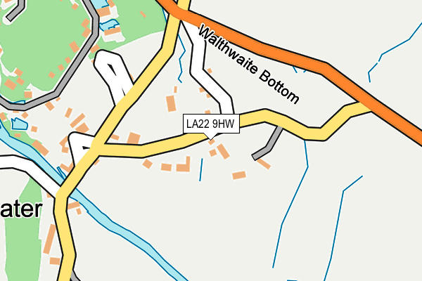 LA22 9HW map - OS OpenMap – Local (Ordnance Survey)