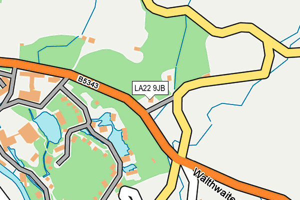 LA22 9JB map - OS OpenMap – Local (Ordnance Survey)