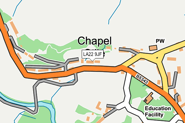 LA22 9JF map - OS OpenMap – Local (Ordnance Survey)