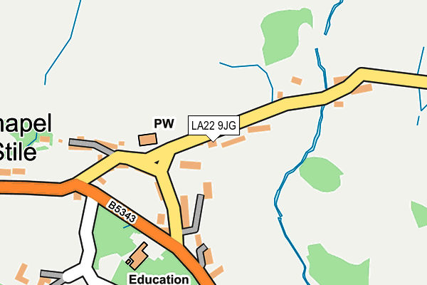 LA22 9JG map - OS OpenMap – Local (Ordnance Survey)