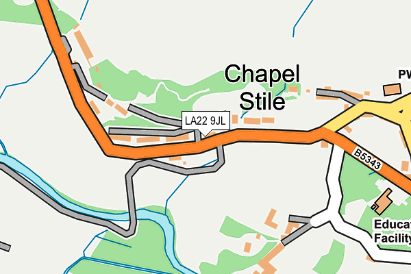 LA22 9JL map - OS OpenMap – Local (Ordnance Survey)