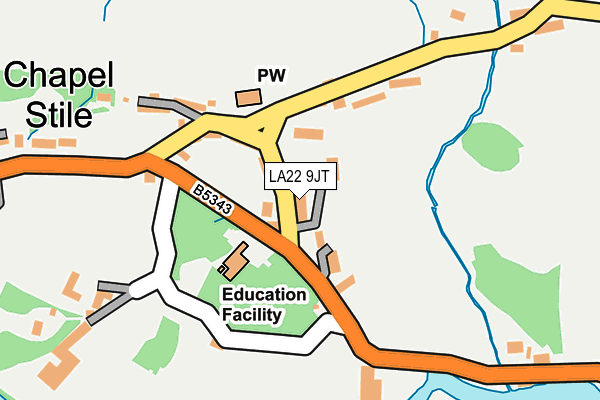 LA22 9JT map - OS OpenMap – Local (Ordnance Survey)