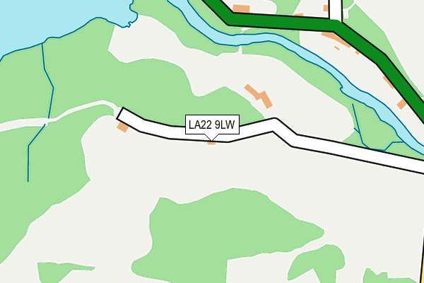 LA22 9LW map - OS OpenMap – Local (Ordnance Survey)