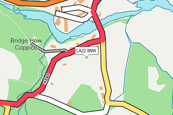 LA22 9NW map - OS OpenMap – Local (Ordnance Survey)