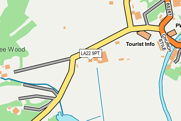 LA22 9PT map - OS OpenMap – Local (Ordnance Survey)
