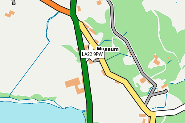 LA22 9PW map - OS OpenMap – Local (Ordnance Survey)
