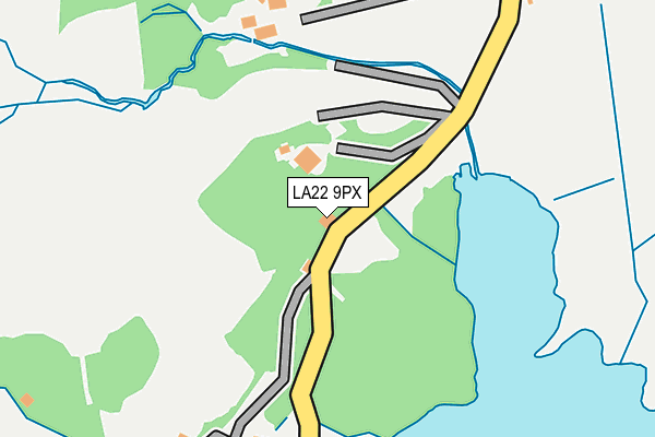 LA22 9PX map - OS OpenMap – Local (Ordnance Survey)