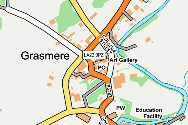 LA22 9PZ map - OS OpenMap – Local (Ordnance Survey)