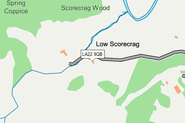 LA22 9QB map - OS OpenMap – Local (Ordnance Survey)