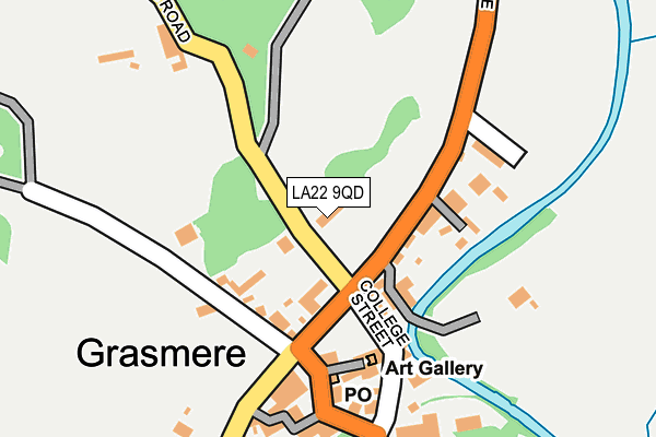 LA22 9QD map - OS OpenMap – Local (Ordnance Survey)