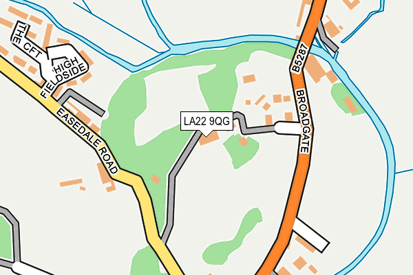 LA22 9QG map - OS OpenMap – Local (Ordnance Survey)