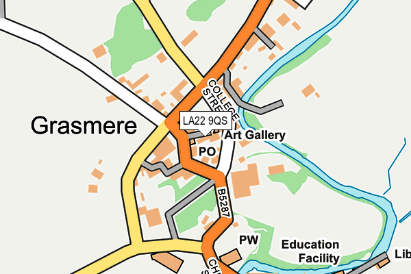 LA22 9QS map - OS OpenMap – Local (Ordnance Survey)