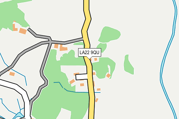 LA22 9QU map - OS OpenMap – Local (Ordnance Survey)