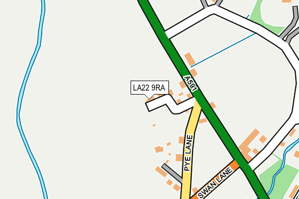 LA22 9RA map - OS OpenMap – Local (Ordnance Survey)