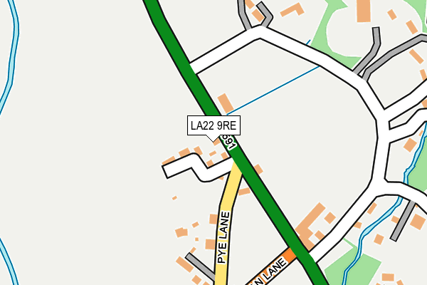 LA22 9RE map - OS OpenMap – Local (Ordnance Survey)