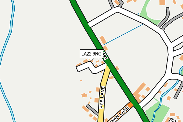 LA22 9RG map - OS OpenMap – Local (Ordnance Survey)
