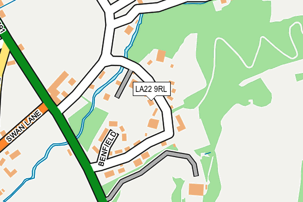 LA22 9RL map - OS OpenMap – Local (Ordnance Survey)