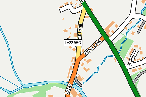 LA22 9RQ map - OS OpenMap – Local (Ordnance Survey)