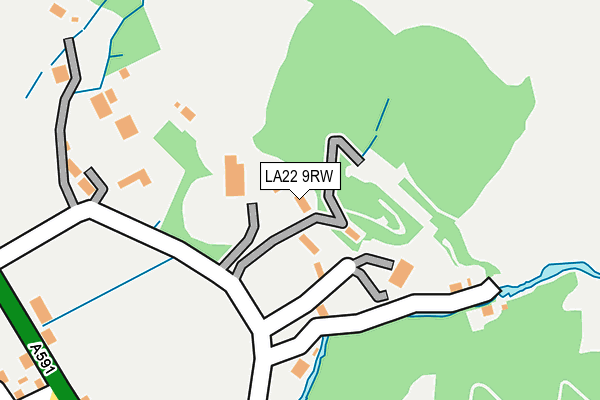 LA22 9RW map - OS OpenMap – Local (Ordnance Survey)