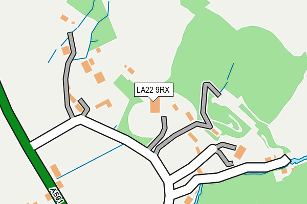 LA22 9RX map - OS OpenMap – Local (Ordnance Survey)