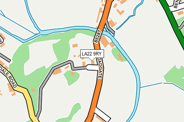 LA22 9RY map - OS OpenMap – Local (Ordnance Survey)