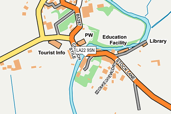 LA22 9SN map - OS OpenMap – Local (Ordnance Survey)