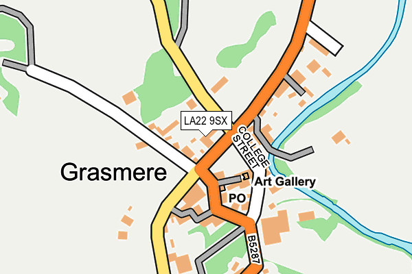 LA22 9SX map - OS OpenMap – Local (Ordnance Survey)