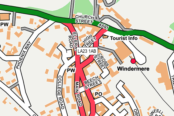 LA23 1AB map - OS OpenMap – Local (Ordnance Survey)