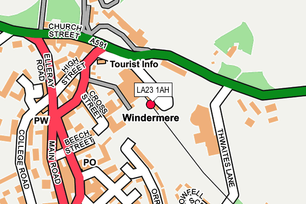 LA23 1AH map - OS OpenMap – Local (Ordnance Survey)