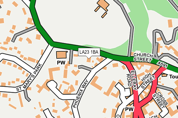 LA23 1BA map - OS OpenMap – Local (Ordnance Survey)