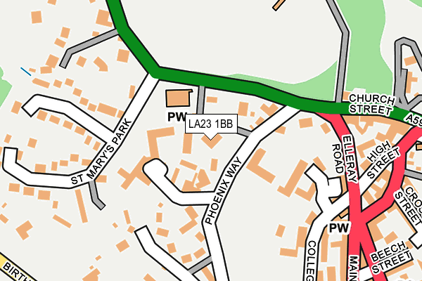 LA23 1BB map - OS OpenMap – Local (Ordnance Survey)