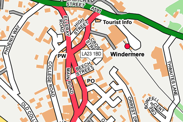 LA23 1BD map - OS OpenMap – Local (Ordnance Survey)