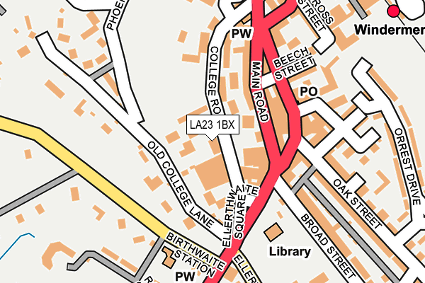 LA23 1BX map - OS OpenMap – Local (Ordnance Survey)