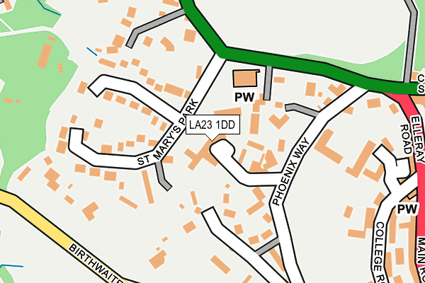 LA23 1DD map - OS OpenMap – Local (Ordnance Survey)