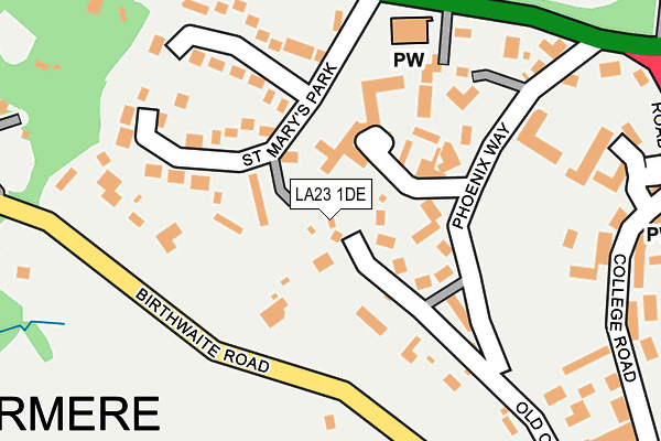 LA23 1DE map - OS OpenMap – Local (Ordnance Survey)