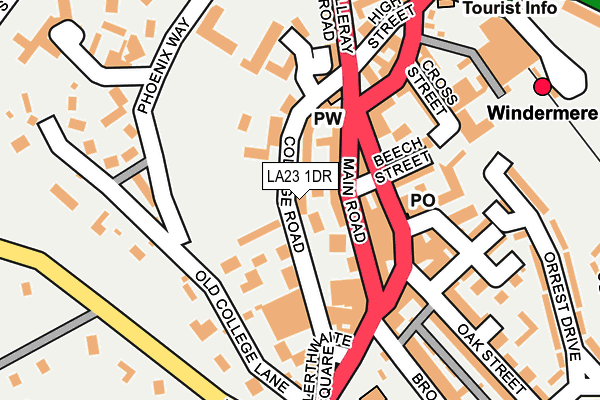 LA23 1DR map - OS OpenMap – Local (Ordnance Survey)