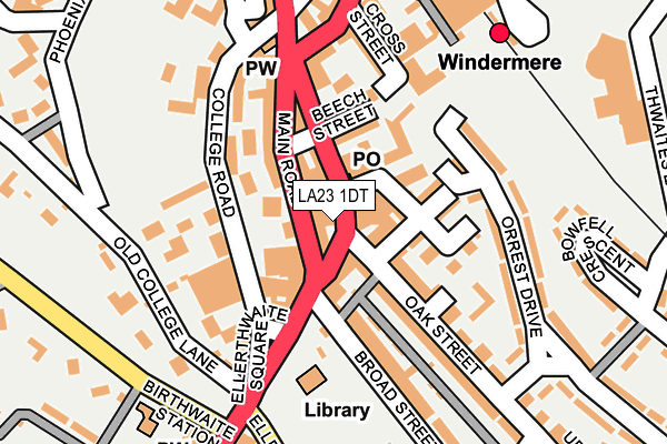 LA23 1DT map - OS OpenMap – Local (Ordnance Survey)