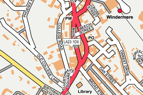 LA23 1DX map - OS OpenMap – Local (Ordnance Survey)
