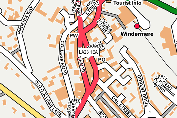 LA23 1EA map - OS OpenMap – Local (Ordnance Survey)