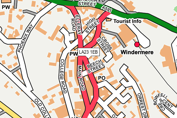 LA23 1EB map - OS OpenMap – Local (Ordnance Survey)