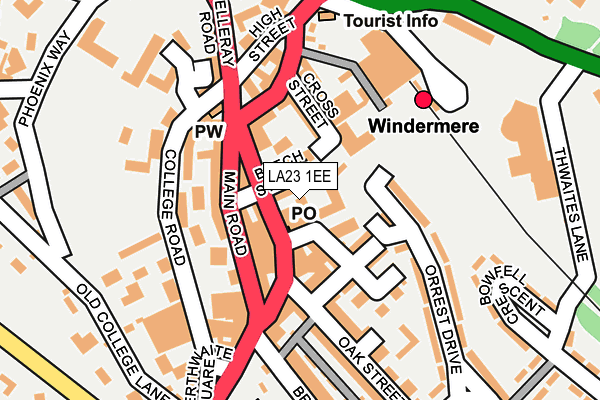 LA23 1EE map - OS OpenMap – Local (Ordnance Survey)