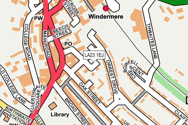LA23 1EJ map - OS OpenMap – Local (Ordnance Survey)
