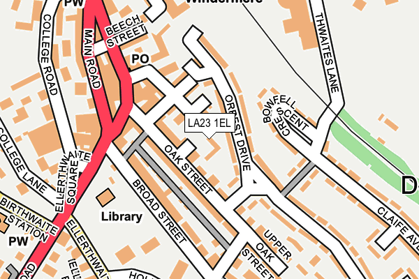LA23 1EL map - OS OpenMap – Local (Ordnance Survey)
