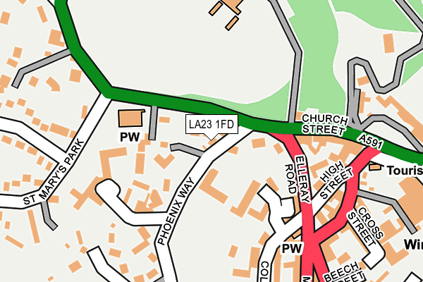LA23 1FD map - OS OpenMap – Local (Ordnance Survey)